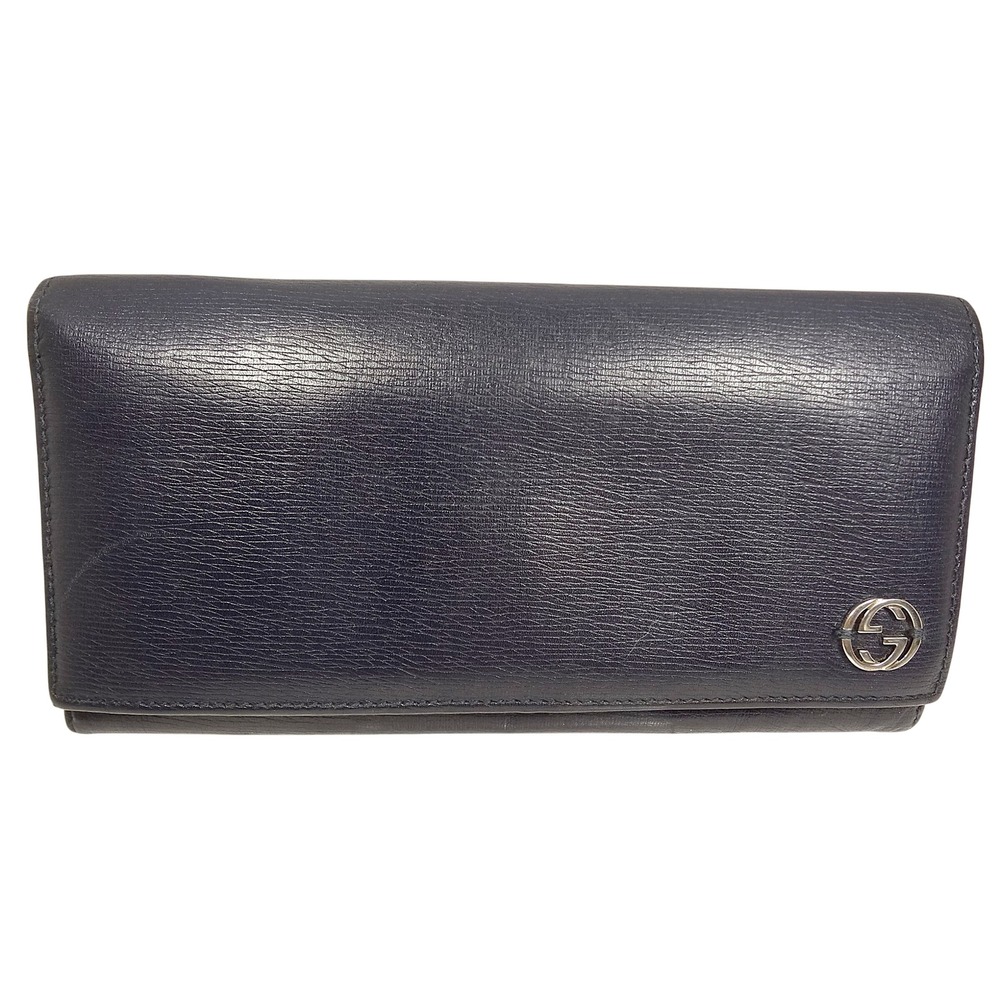 Rare Gucci Continental Wallet Blue Interlocking GG Logo-blue-white interior